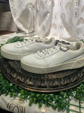 Puma Cream/Off-White Platform Sneakers